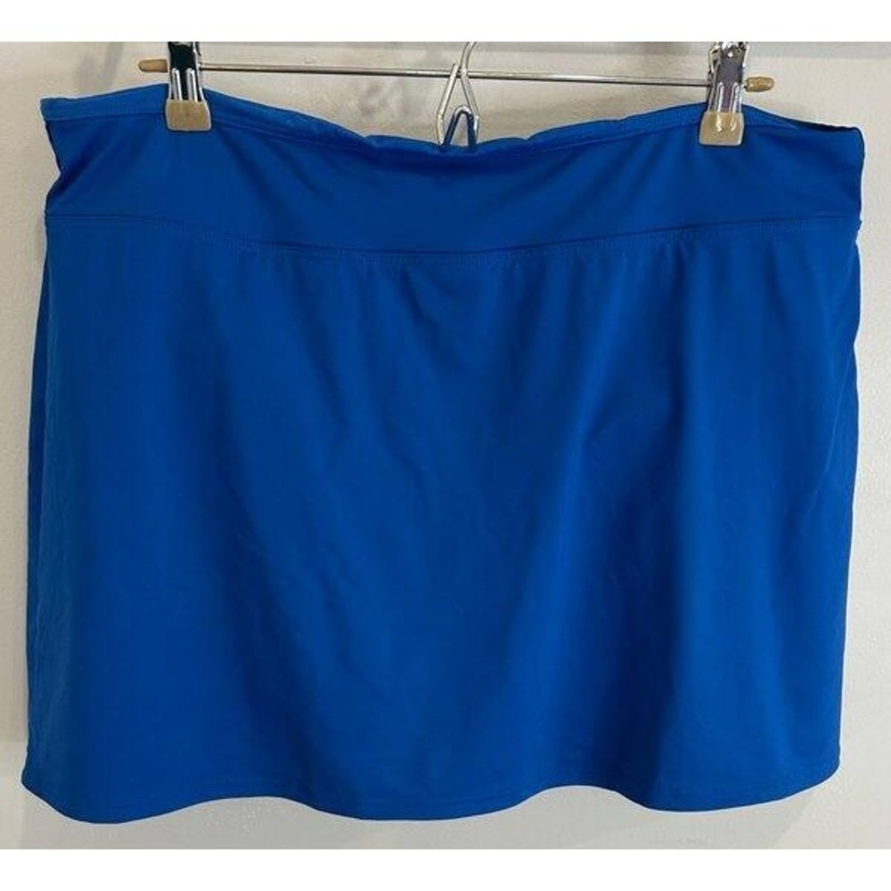 Lands End Womens Solid Bright Blue Swim Skirt Lined Bottoms Size 16